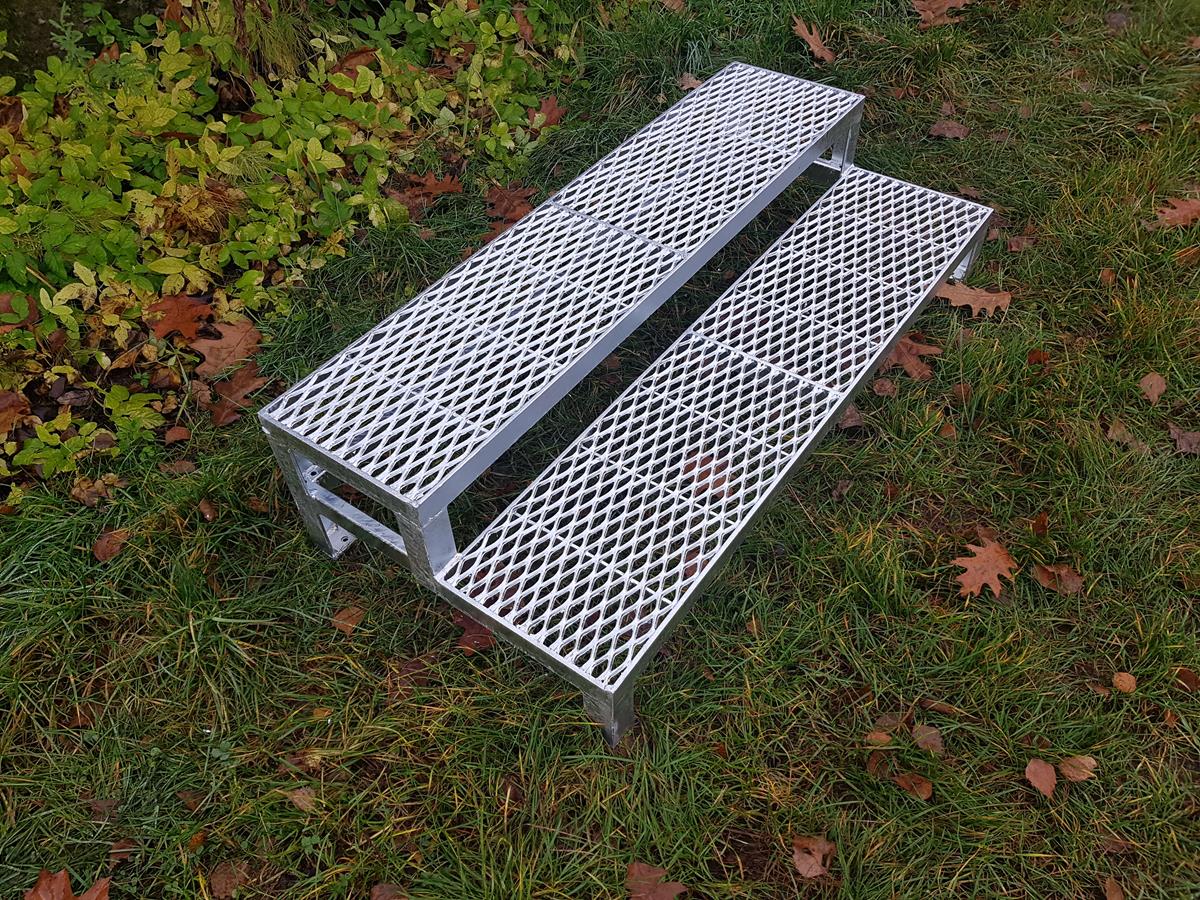 Stahltreppe Außen, Außentreppe, 2 Stufen