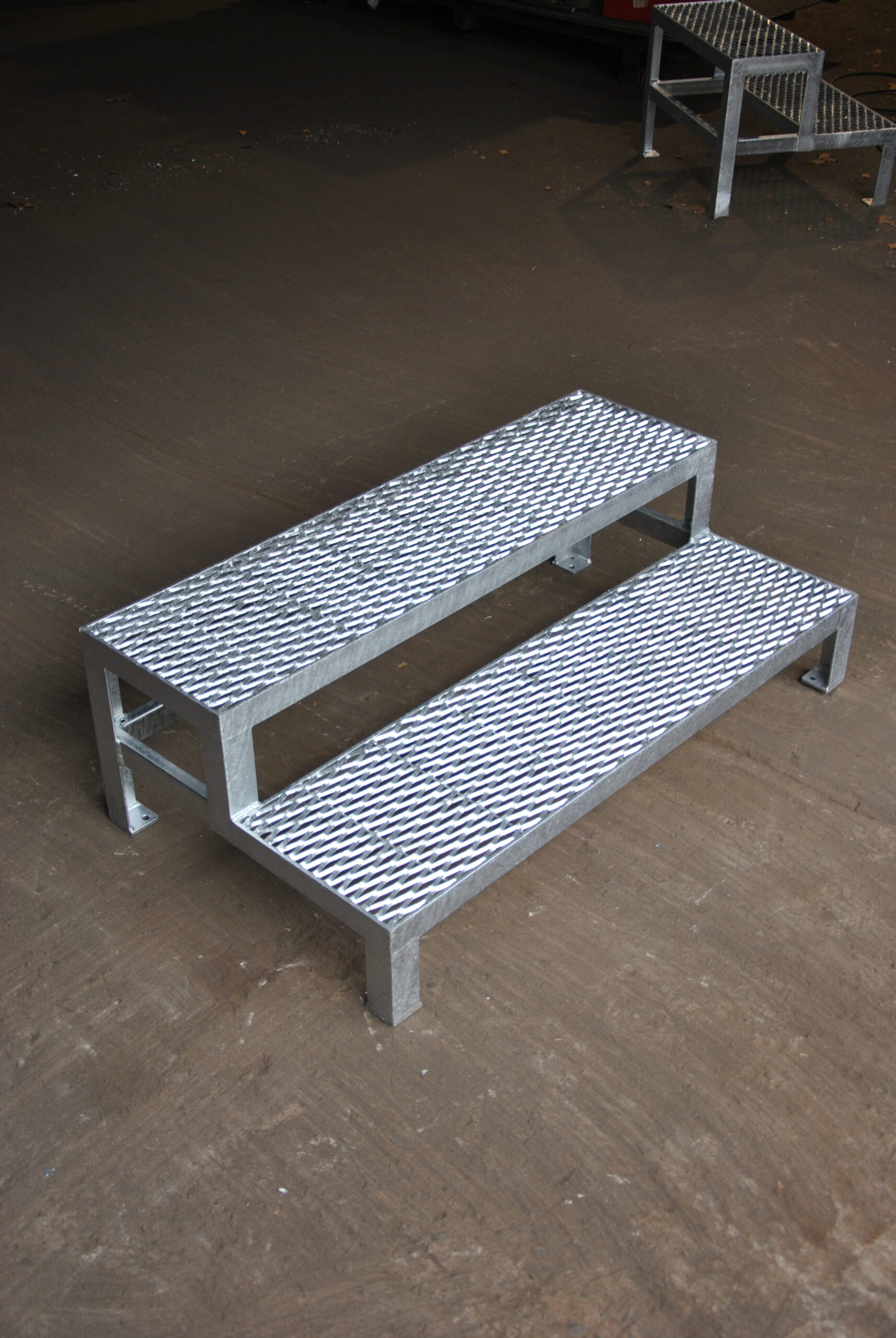 Stahltreppe Außen, Außentreppe, 2 Stufen