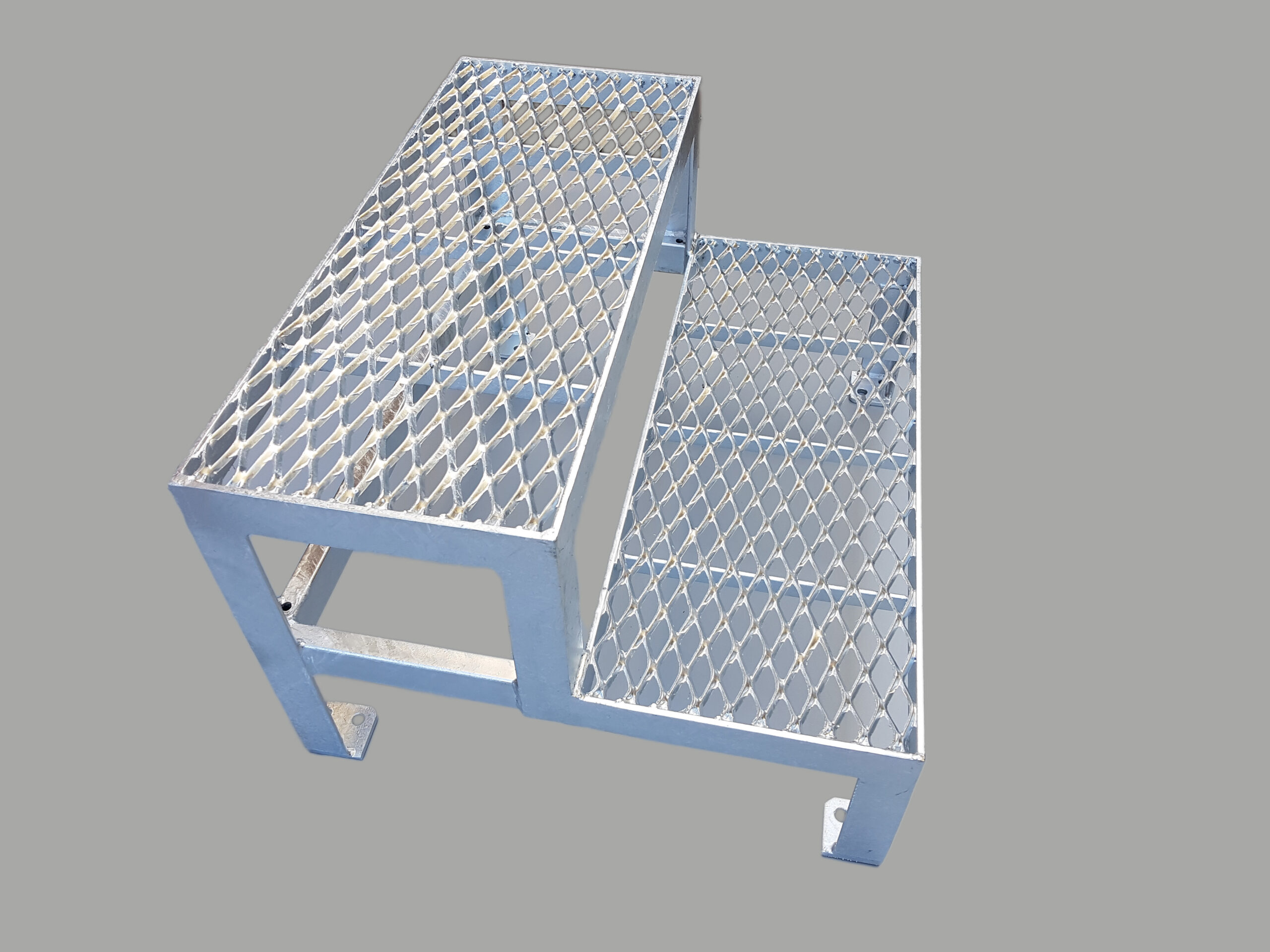 Stahltreppe Außen, 2 Stufen, Premium Qualität