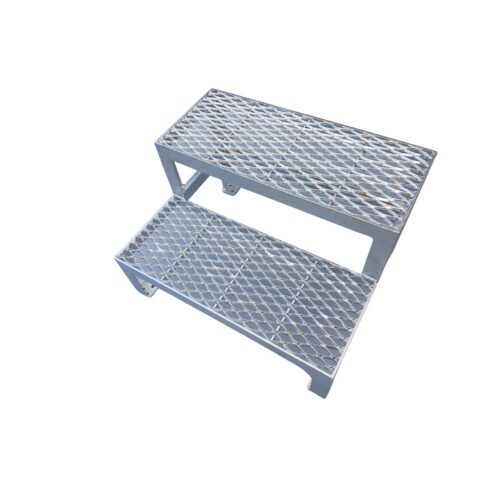 Stahltreppe freistehend 2 Stufen 40 cm breit