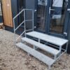 Stahltreppe Außen, Außentreppe mit Podest, 2 Stufen, Eingang