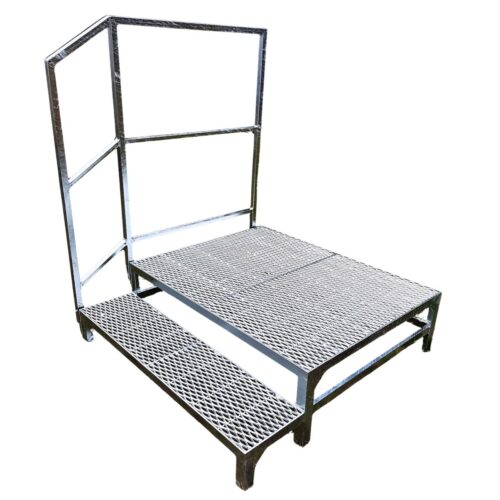 1 Stufen mit Podest Stahltreppe mit Geländer, Außentreppe mit Podest verzinkt Perfekt für den Außenbereich