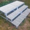 Metalltreppe mit Podest, 2 Stufen, verzinkt