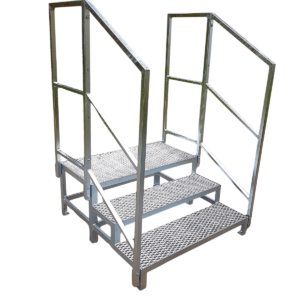 Stahltreppe 2 Stufen mit Podest und beidseitig.Geländer Stahltreppe 2 Stufen mit Podest und beidseitig.Geländer